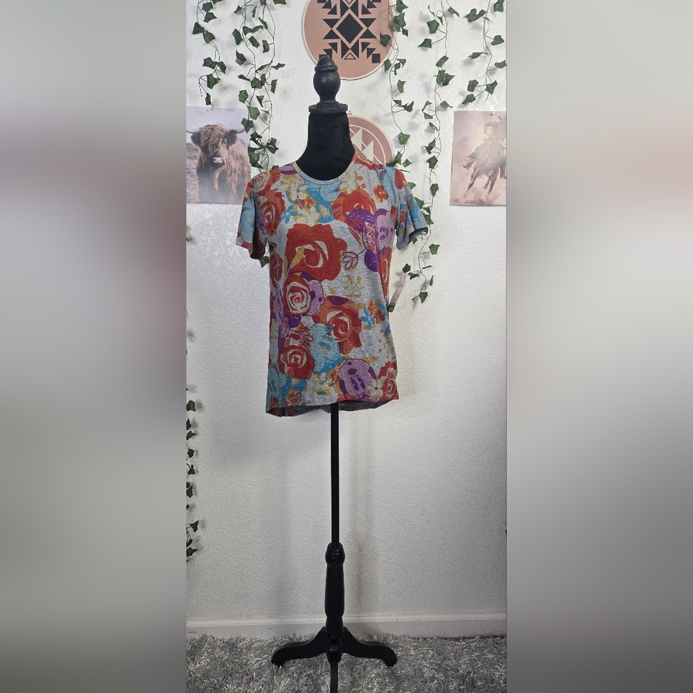 Disney Kids Blouse with Floral Print - Red, Blue, Purple